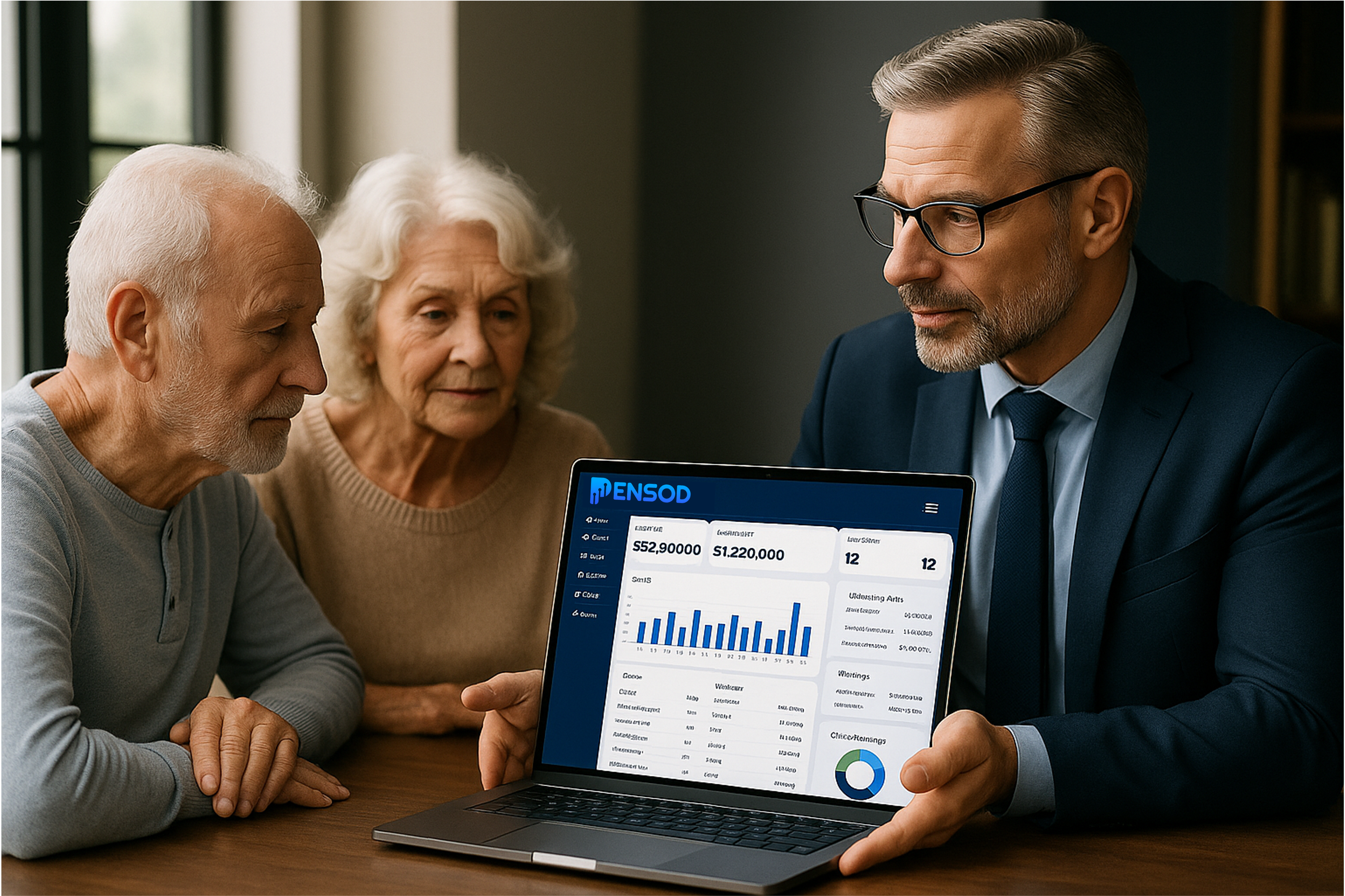 Financial advisor with laptop